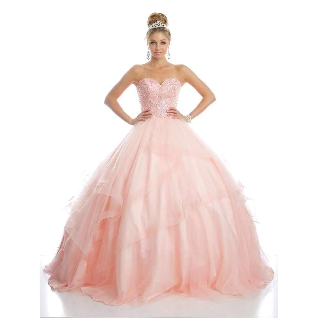 Juliet 1424 Quinceanera Ball Gown Tulle Skirt Arm Bands Beaded Bodice - Luzilly Bridal & Apparel