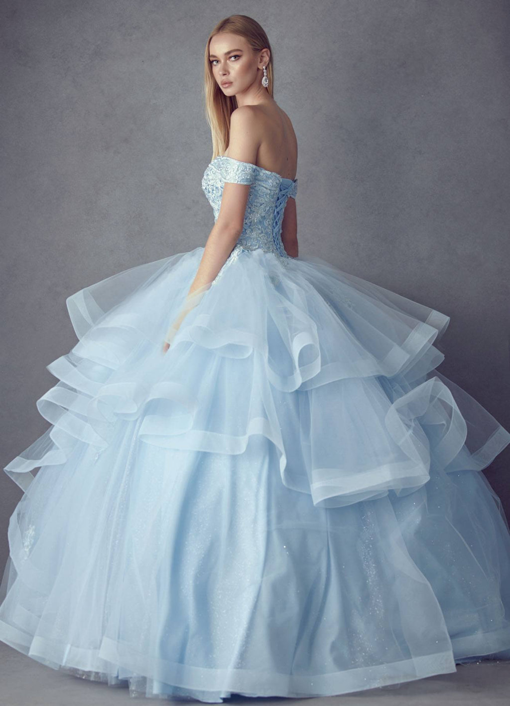 Juliet 1432 Dress Quinceanera Ball Gown Metallic Embroidery Glitter Tulle - Luzilly Bridal & Apparel