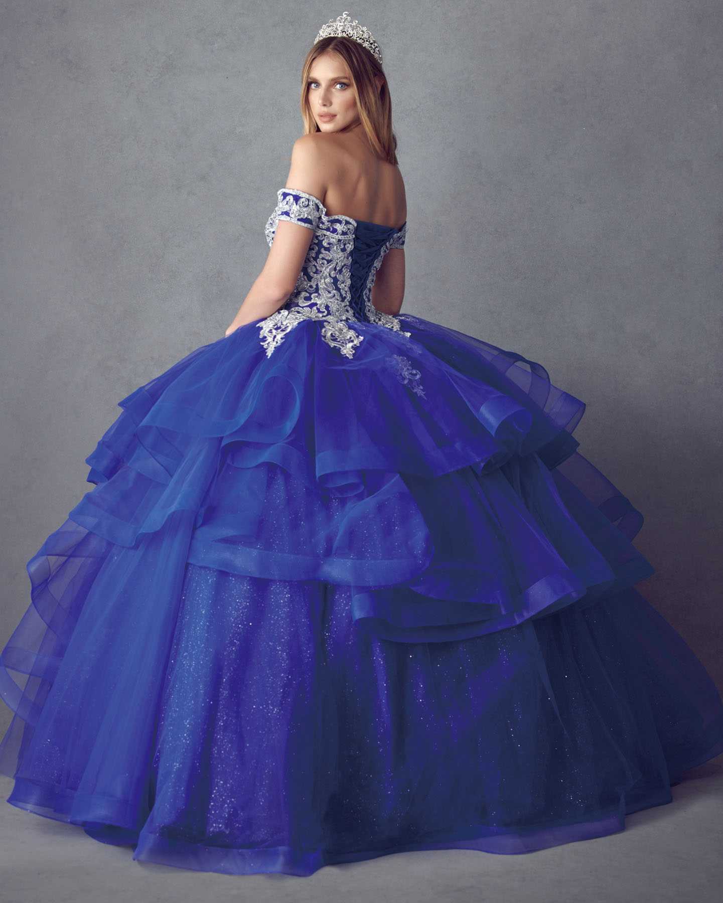 Juliet 1432 Dress Quinceanera Ball Gown Metallic Embroidery Glitter Tulle - Luzilly Bridal & Apparel
