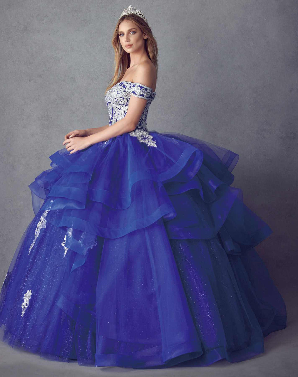 Juliet 1432 Dress Quinceanera Ball Gown Metallic Embroidery Glitter Tulle - Luzilly Bridal & Apparel