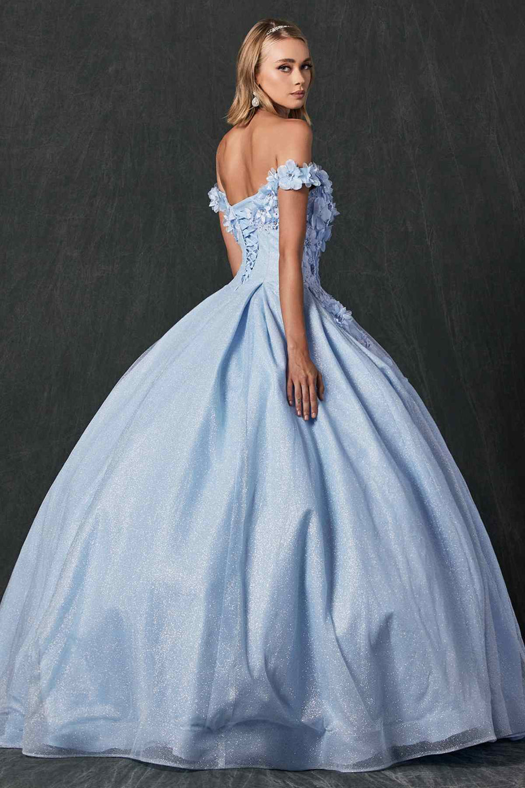 Juliet 1433 Dress Quinceanera Ball Gown 3D Floral Embroidered - Luzilly Bridal & Apparel