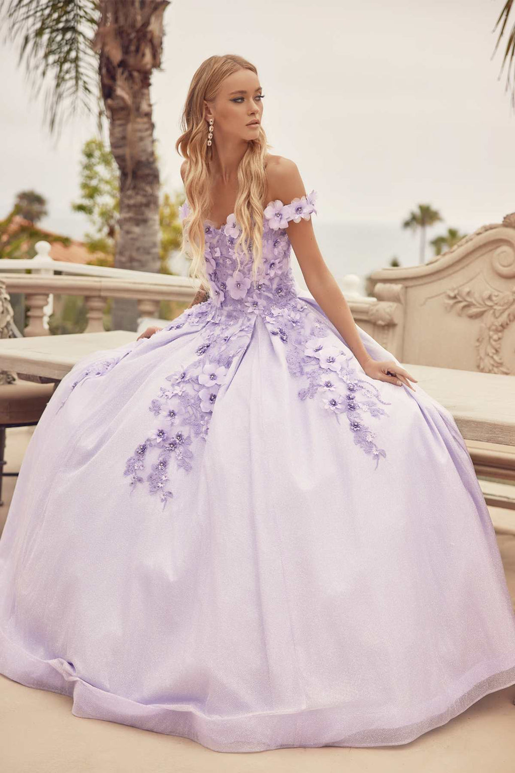 Juliet 1433 Dress Quinceanera Ball Gown 3D Floral Embroidered - Luzilly Bridal & Apparel