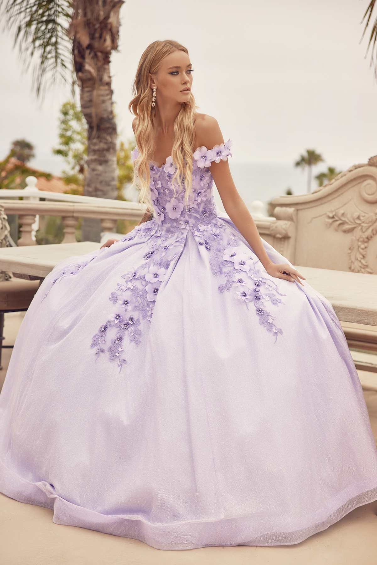 Juliet 1433 Dress Quinceanera Ball Gown 3D Floral Embroidered - Luzilly Bridal & Apparel