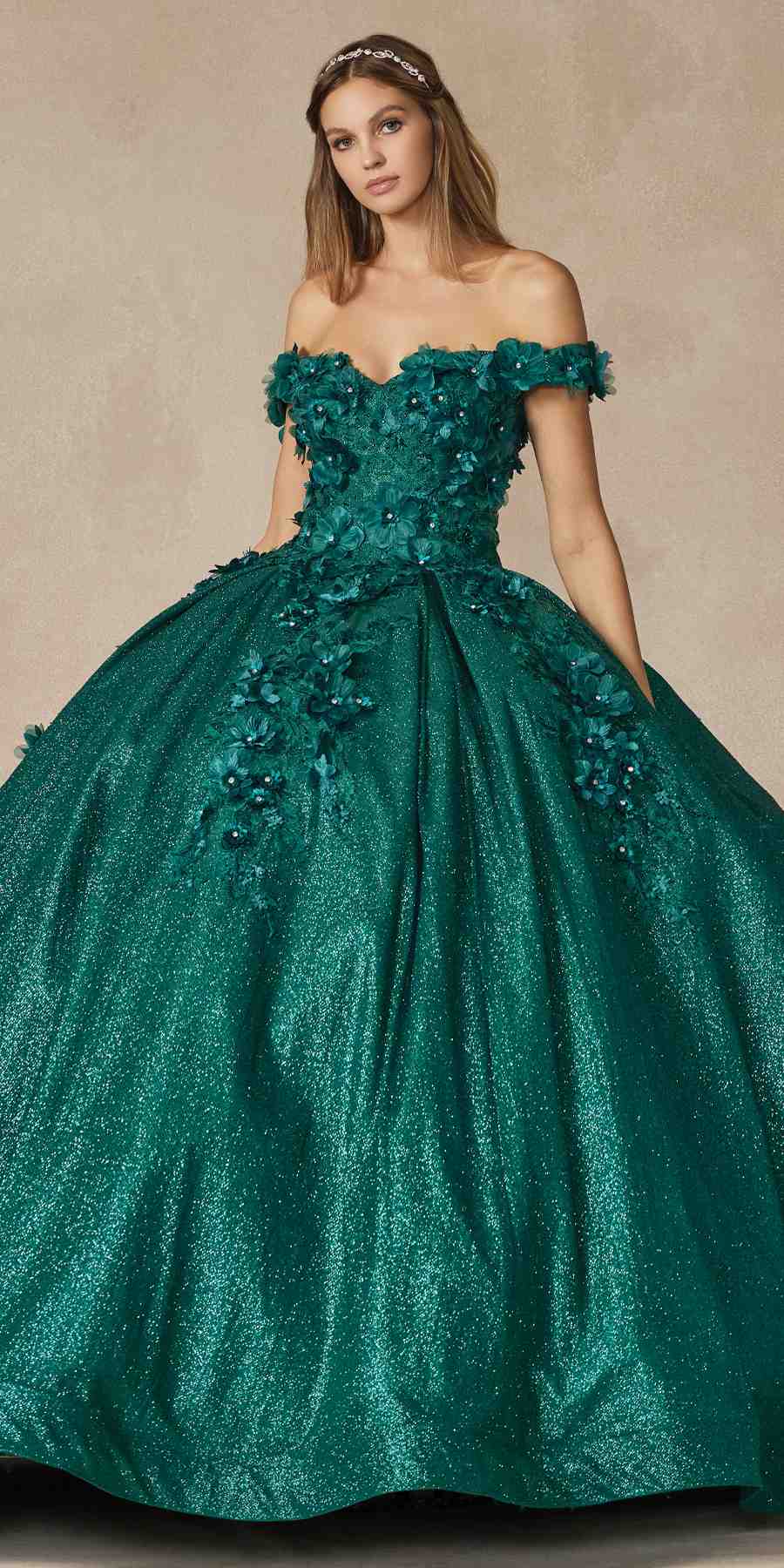 Juliet 1433 Dress Quinceanera Ball Gown 3D Floral Embroidered - Luzilly Bridal & Apparel