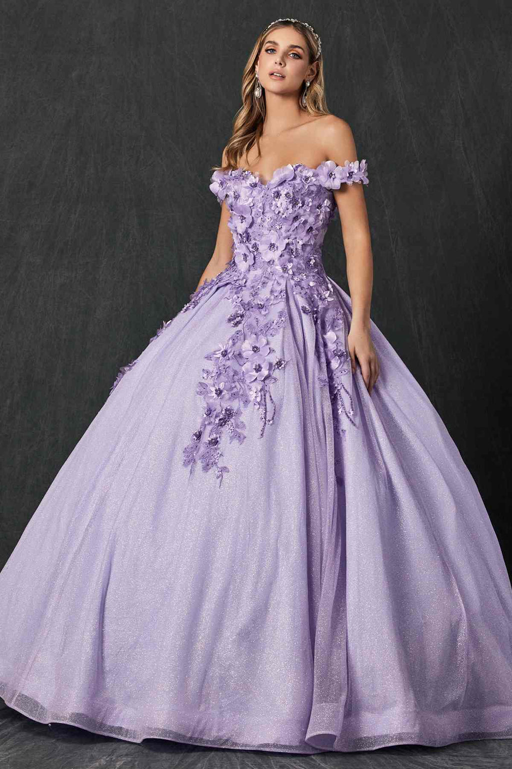 Juliet 1433 Dress Quinceanera Ball Gown 3D Floral Embroidered - Luzilly Bridal & Apparel