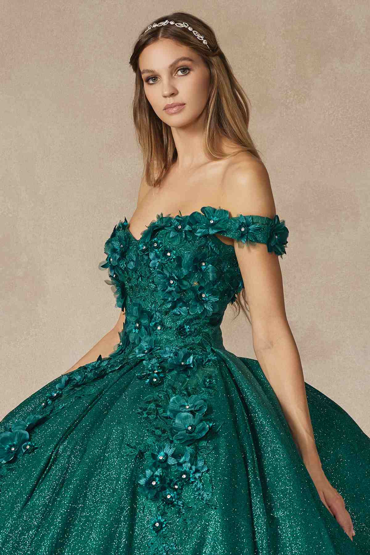 Juliet 1433 Dress Quinceanera Ball Gown 3D Floral Embroidered - Luzilly Bridal & Apparel