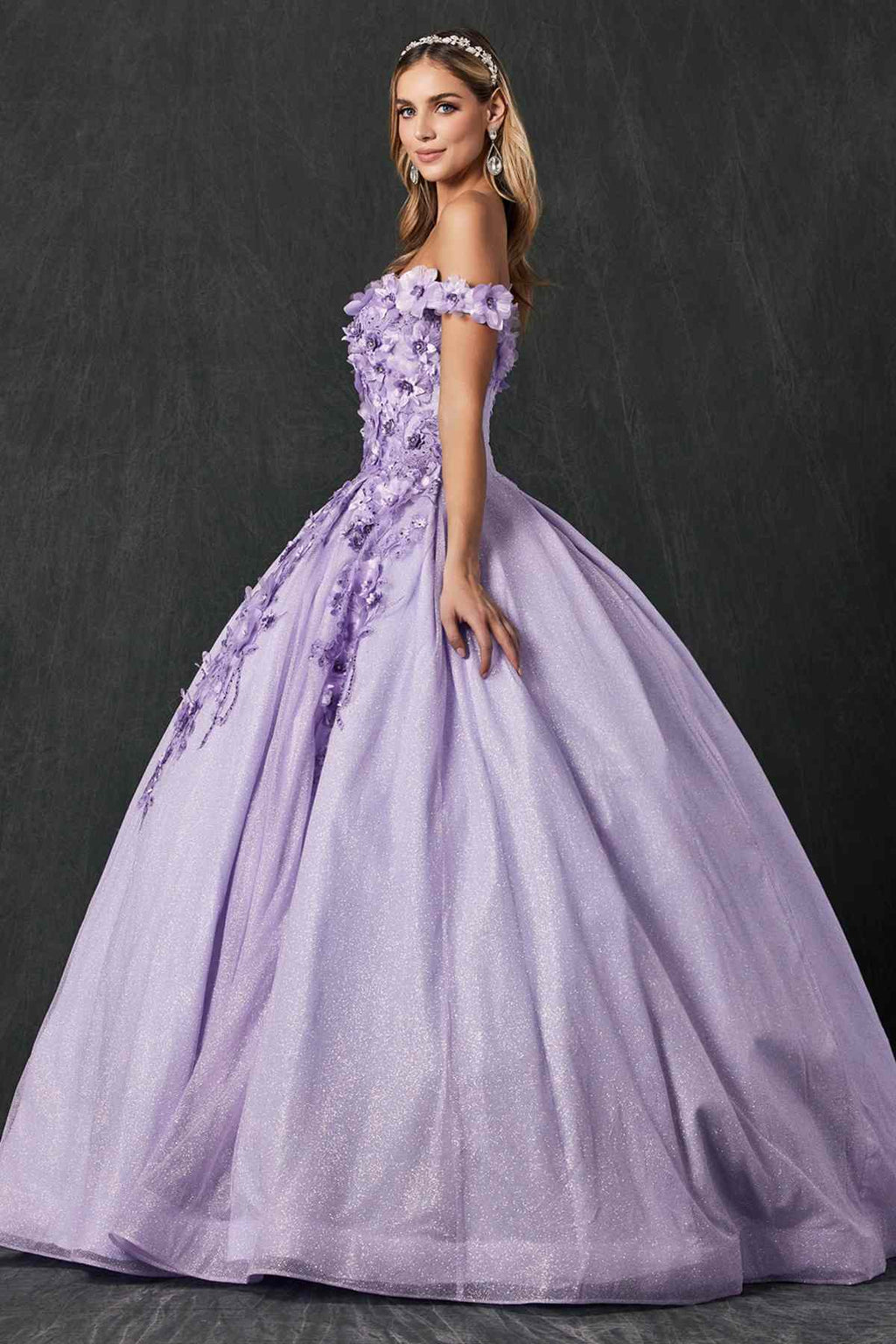 Juliet 1433 Dress Quinceanera Ball Gown 3D Floral Embroidered - Luzilly Bridal & Apparel