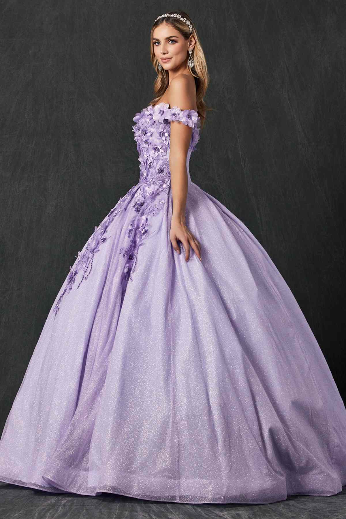 Juliet 1433 Dress Quinceanera Ball Gown 3D Floral Embroidered - Luzilly Bridal & Apparel
