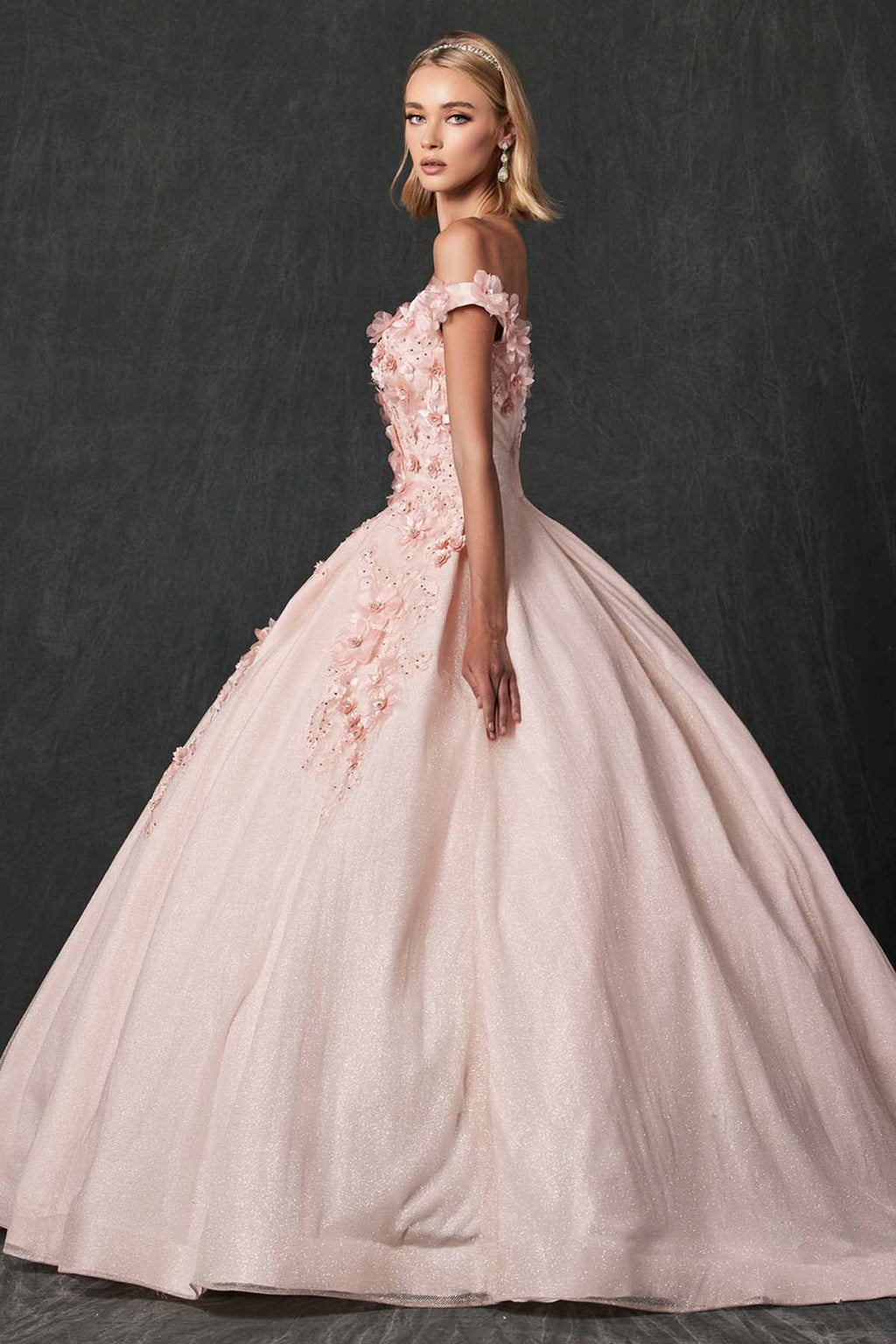 Juliet 1433 Dress Quinceanera Ball Gown 3D Floral Embroidered - Luzilly Bridal & Apparel