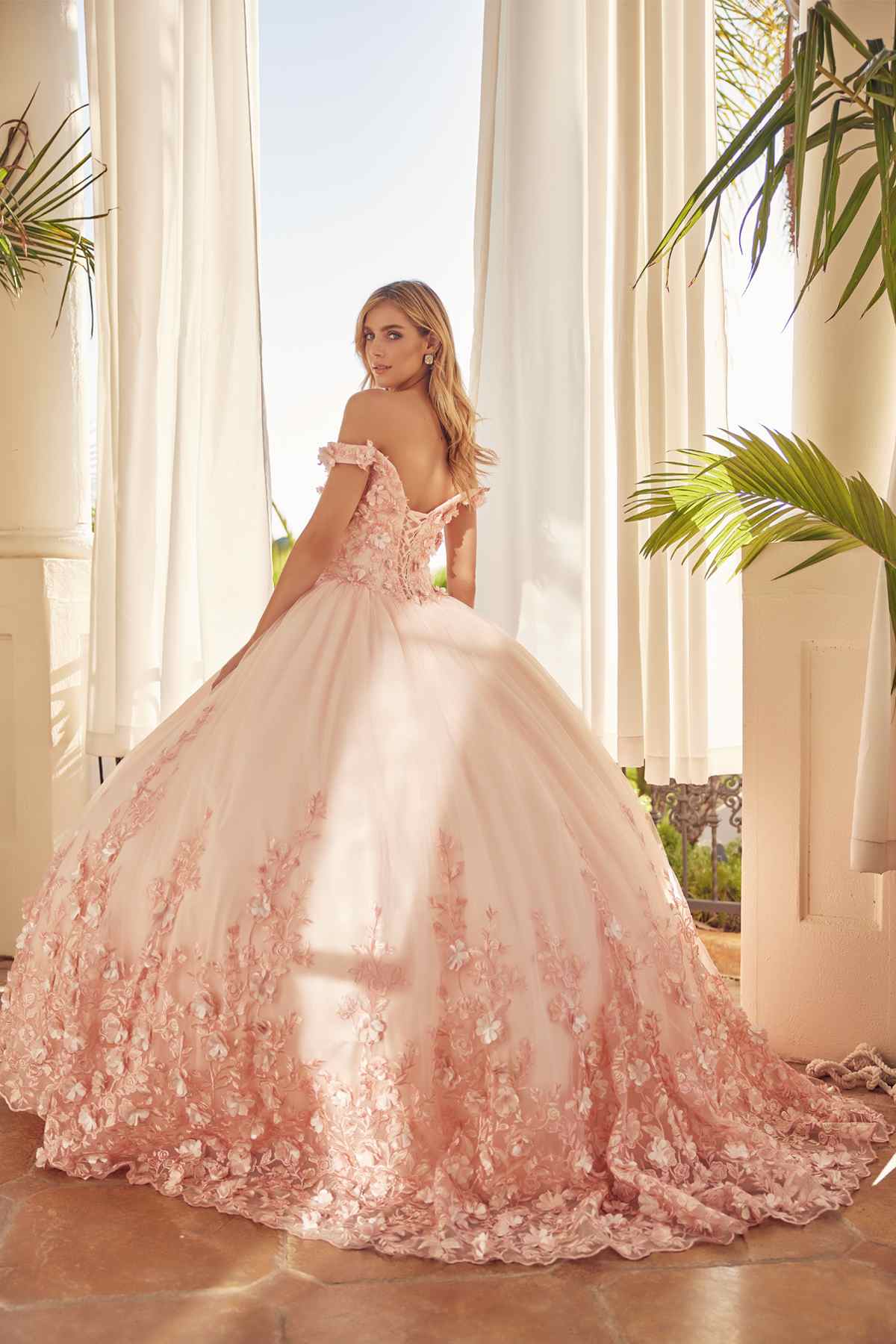 Juliet 1434 Dress Quinceanera Ball Gown 3D Floral Embroidered - Luzilly Bridal & Apparel