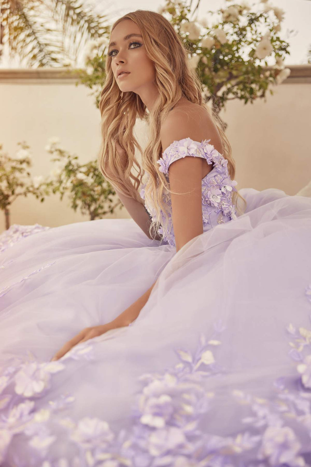 Juliet 1434 Dress Quinceanera Ball Gown 3D Floral Embroidered - Luzilly Bridal & Apparel