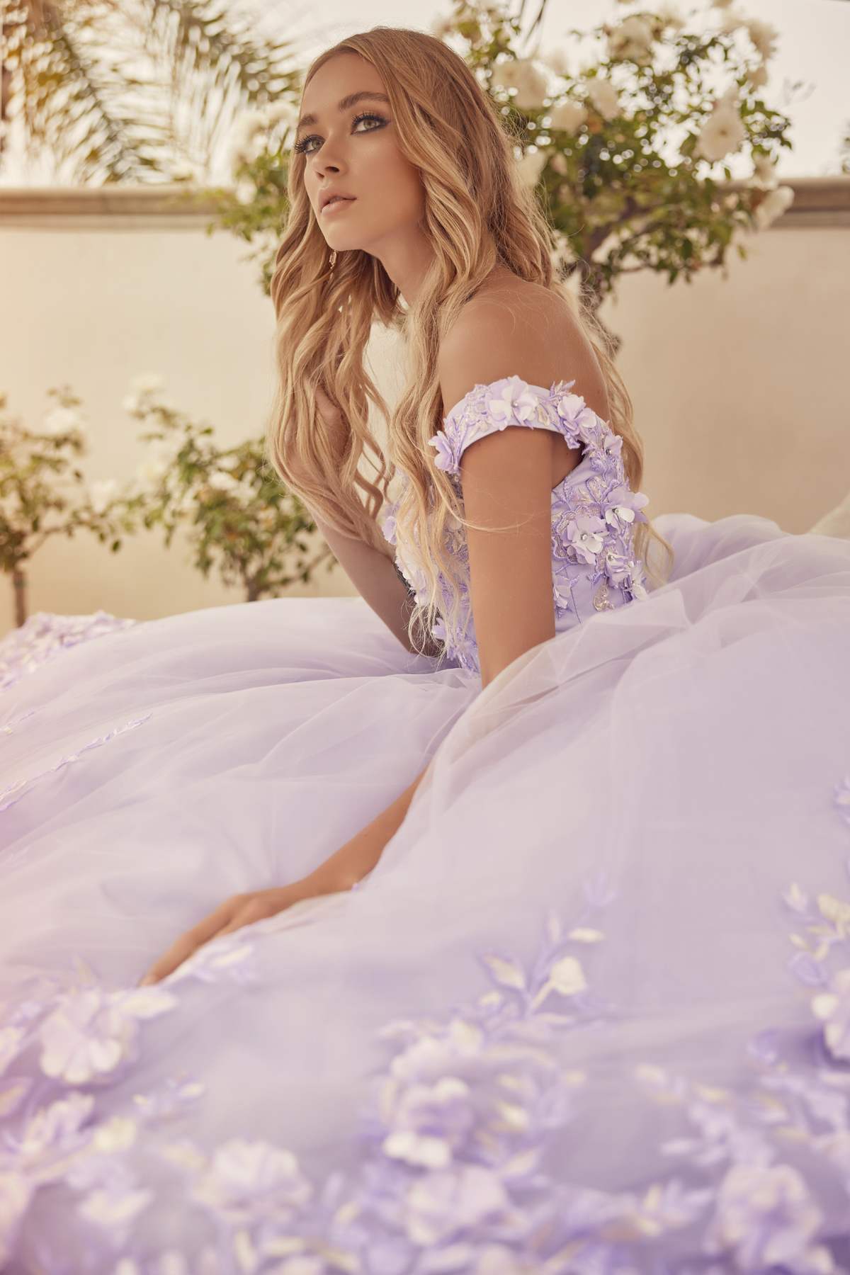 Juliet 1434 Dress Quinceanera Ball Gown 3D Floral Embroidered - Luzilly Bridal & Apparel