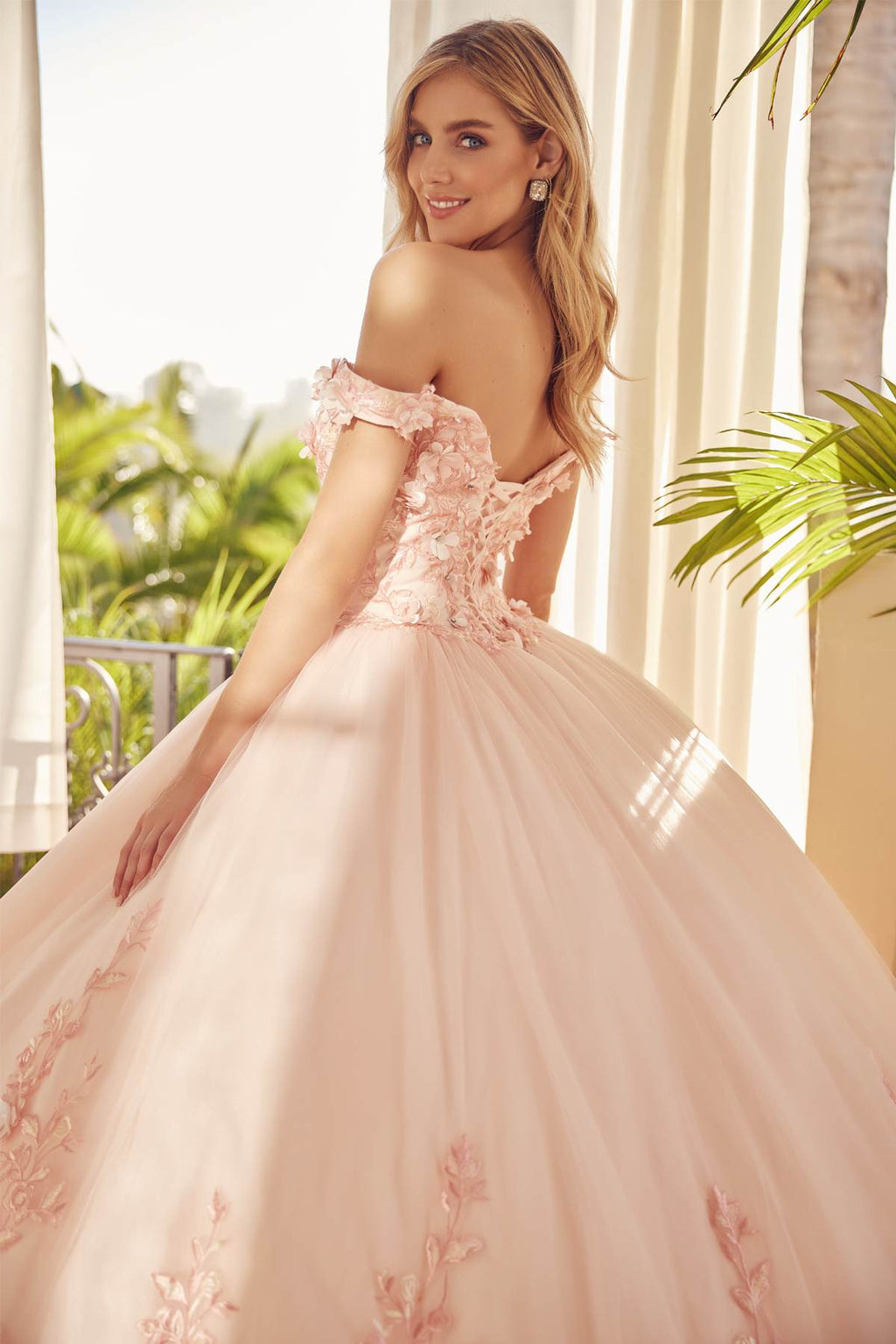 Juliet 1434 Dress Quinceanera Ball Gown 3D Floral Embroidered - Luzilly Bridal & Apparel