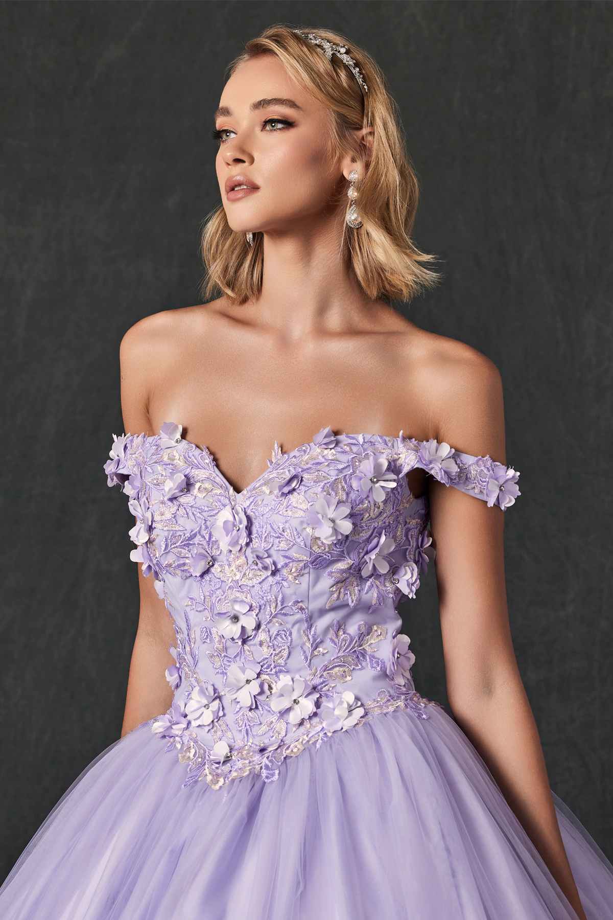 Juliet 1434 Dress Quinceanera Ball Gown 3D Floral Embroidered - Luzilly Bridal & Apparel