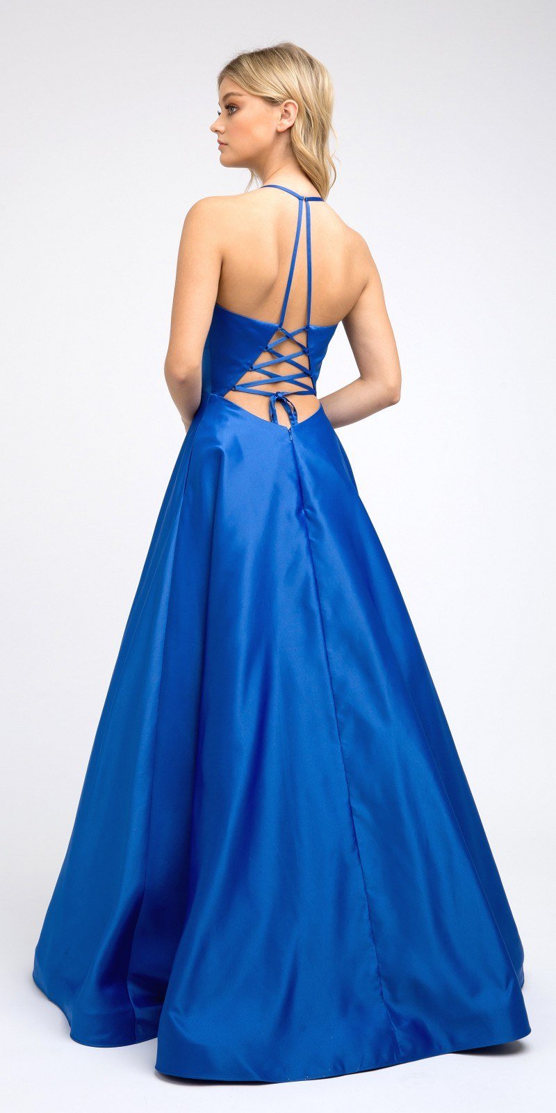 Juliet 230 Stylish Back Long A-Line Satin Prom Dress with Pockets - Luzilly Bridal & Apparel