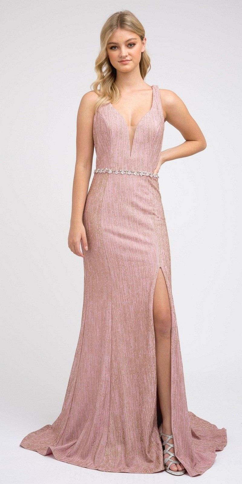 Juliet 237 Strappy-Back Long Prom Dress with Slit - Luzilly Bridal & Apparel