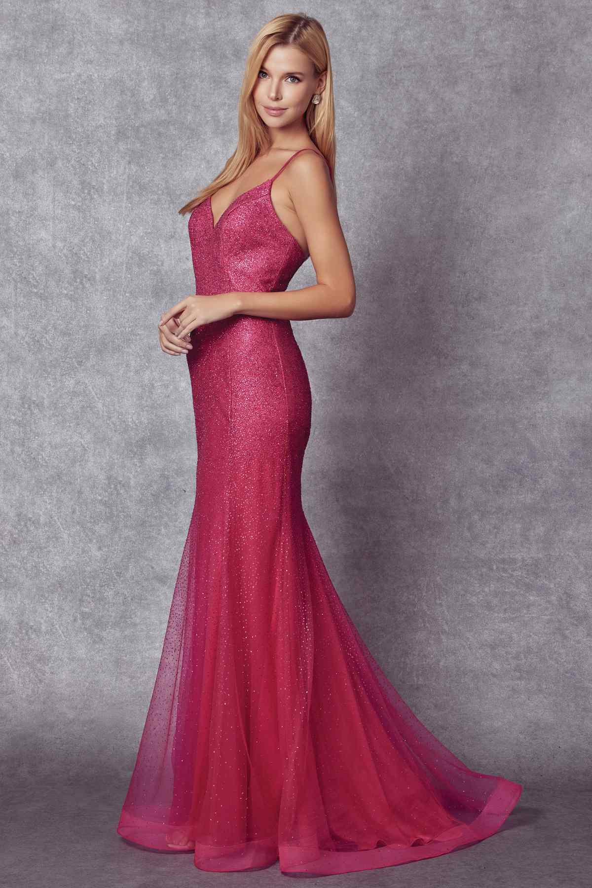 Juliet 271W Glitter Mesh Fitted Wedding Gown - Luzilly Bridal & Apparel