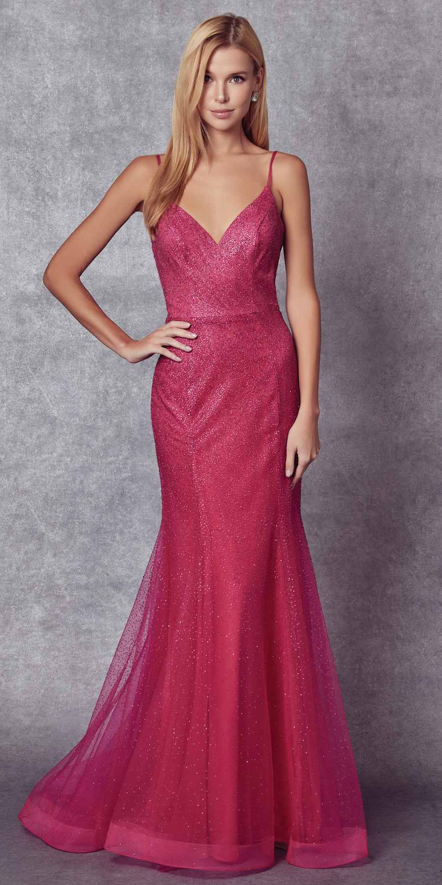 Juliet 271W Glitter Mesh Fitted Wedding Gown - Luzilly Bridal & Apparel