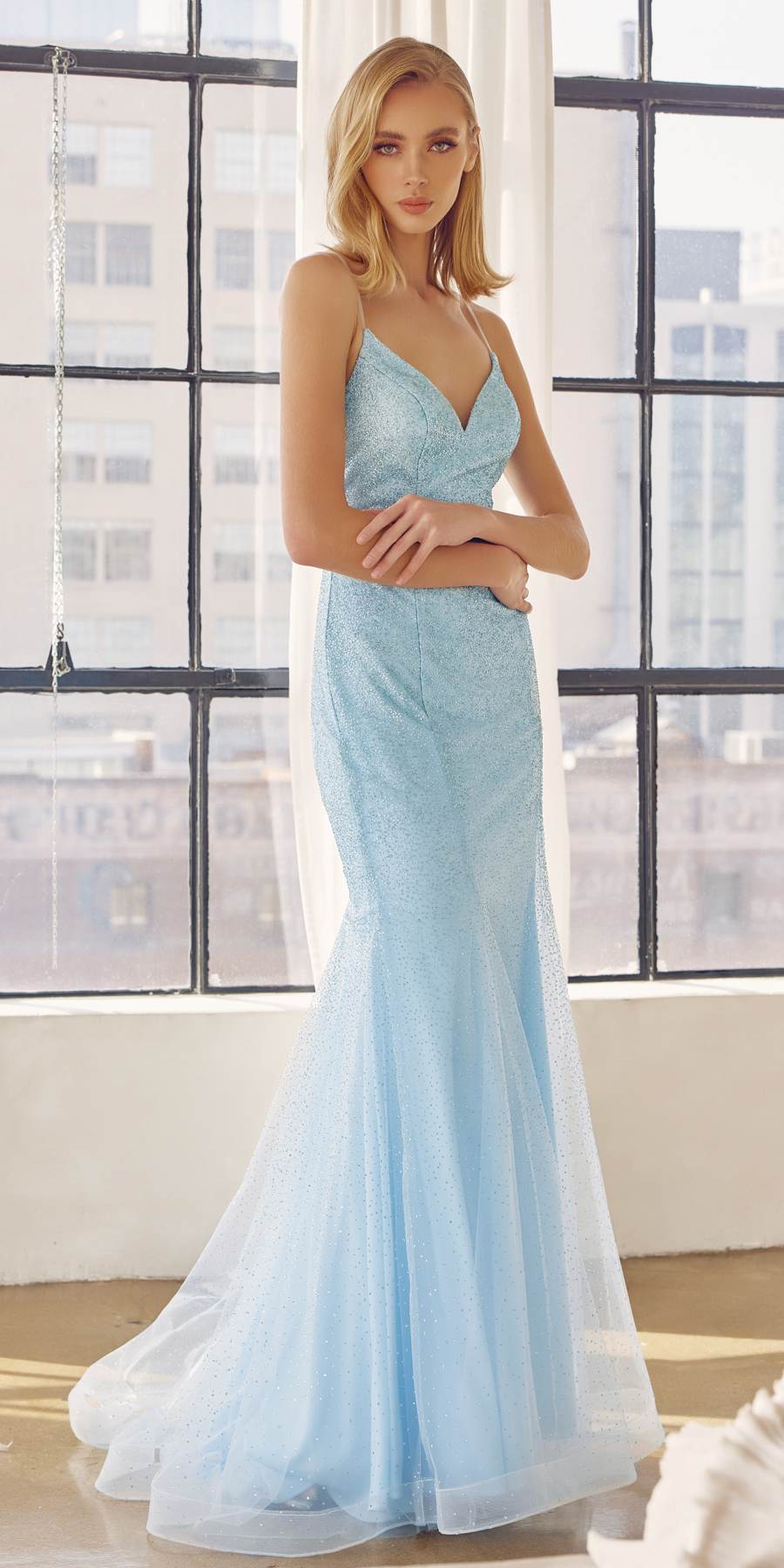 Juliet 271W Glitter Mesh Fitted Wedding Gown - Luzilly Bridal & Apparel