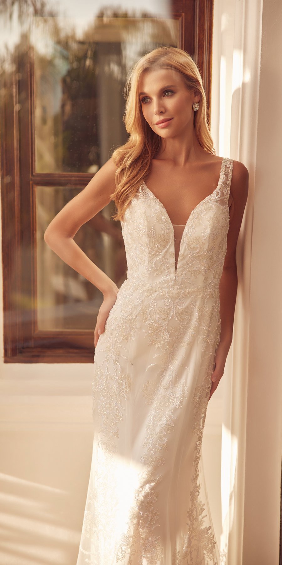Juliet 277W Fancy Glitter Design Tulle Mermaid Wedding Dress - Luzilly Bridal & Apparel