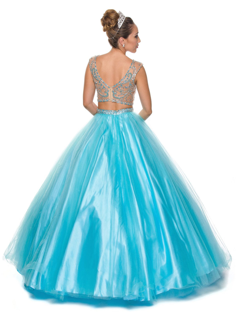 Juliet 338 Quinceanera Dress 2-Piece Bateau Neckline Cap Sleeve - Luzilly Bridal & Apparel