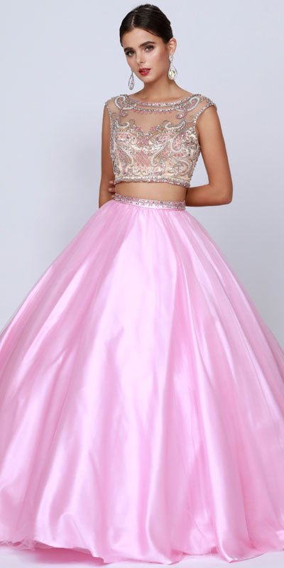 Juliet 338 Quinceanera Dress 2-Piece Bateau Neckline Cap Sleeve - Luzilly Bridal & Apparel