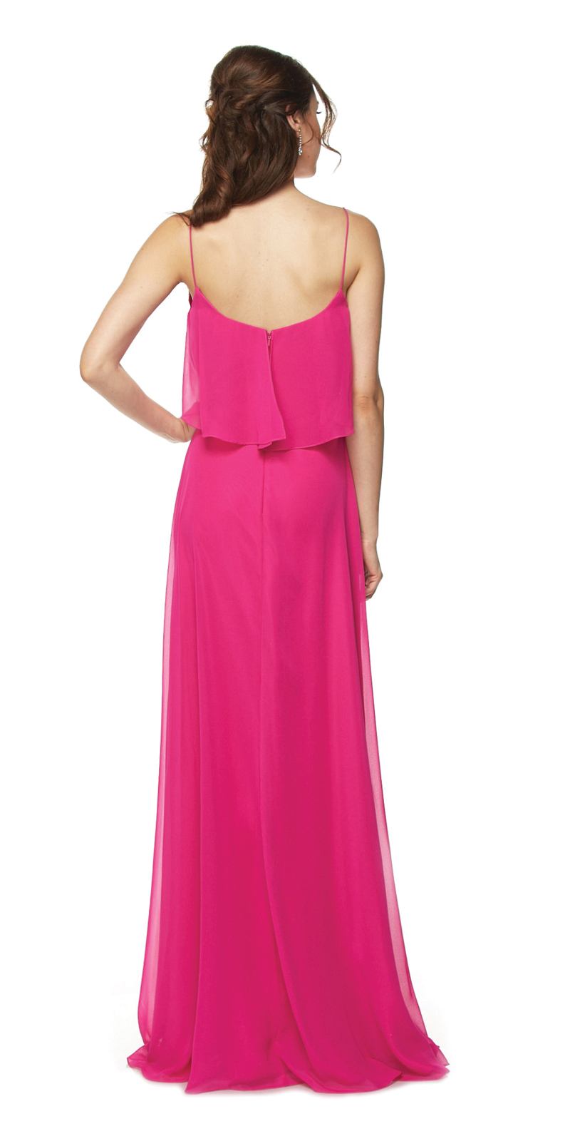 Juliet 591 Long Bridesmaid Dress Ruffled Bodice - Luzilly Bridal & Apparel