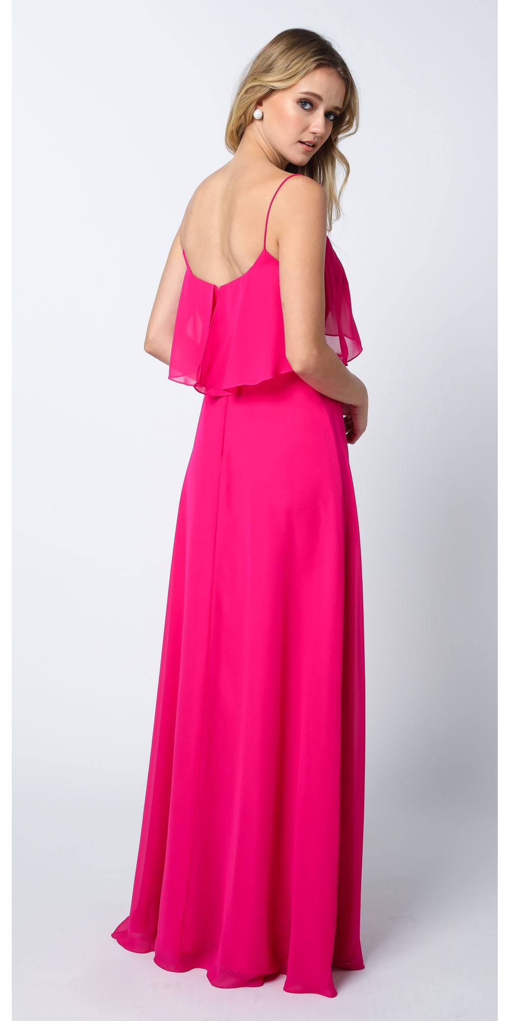 Juliet 591 Long Bridesmaid Dress Ruffled Bodice - Luzilly Bridal & Apparel