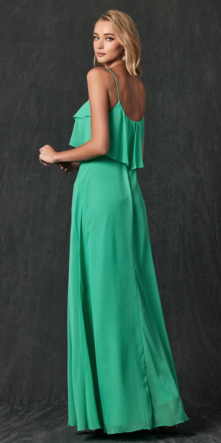 Juliet 591 Long Bridesmaid Dress Ruffled Bodice - Luzilly Bridal & Apparel