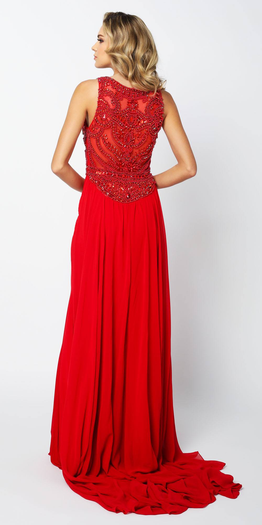 Juliet 628 Embellished Bodice Fit and Flare Prom Gown with Train - Luzilly Bridal & Apparel