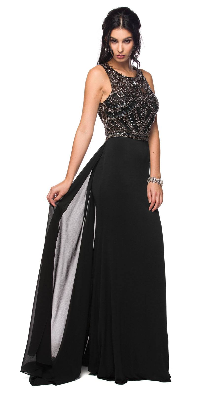 Juliet 628 Embellished Bodice Fit and Flare Prom Gown with Train - Luzilly Bridal & Apparel