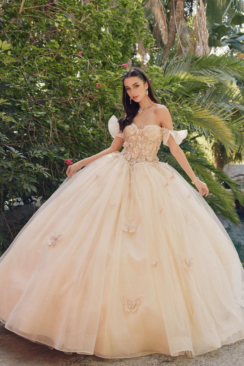 Juliet JT1448J Off the Shoulder A-Line Poofy Quinceanera Ball Gown - Luzilly Bridal & Apparel