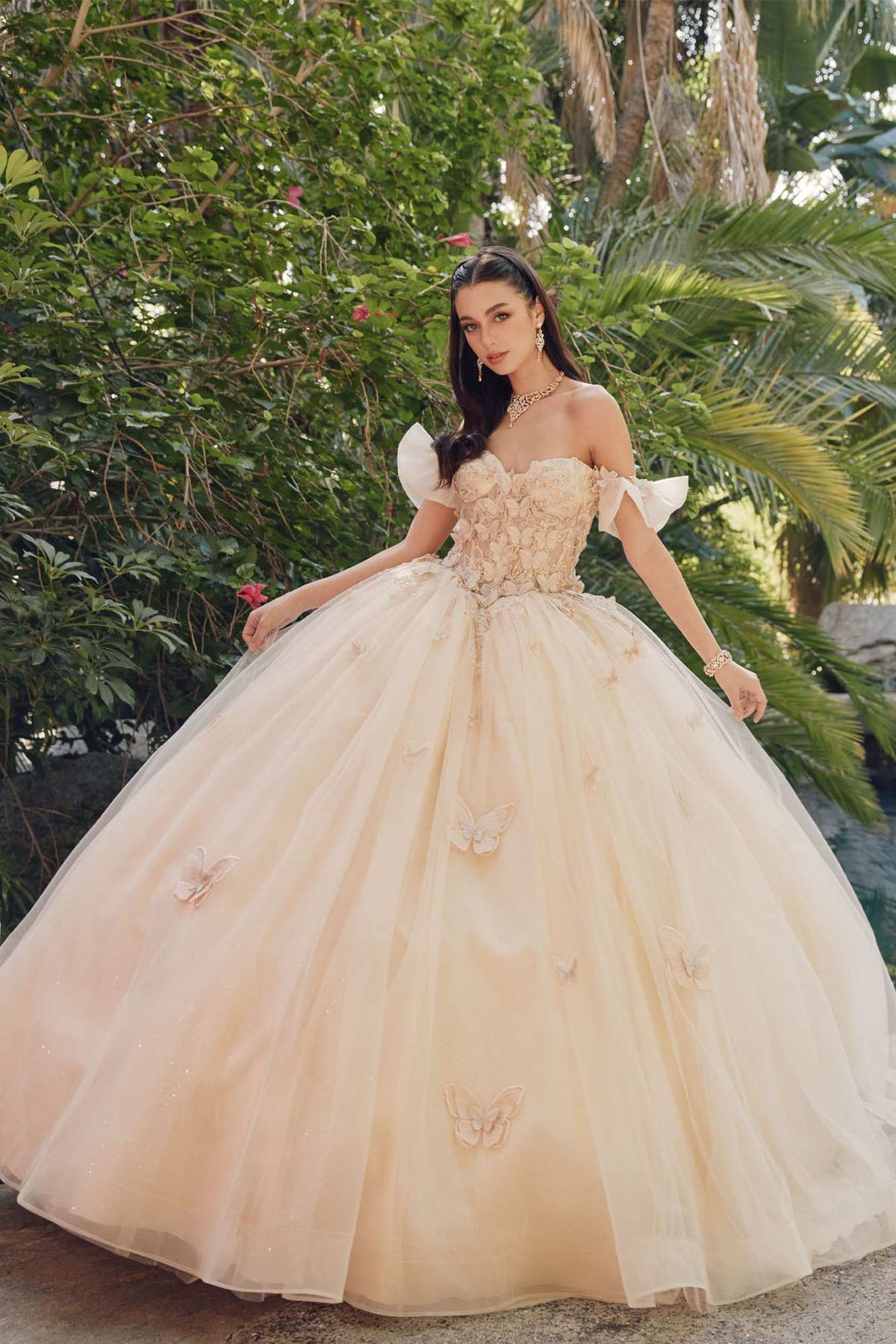 Juliet JT1448J Off the Shoulder A-Line Poofy Quinceanera Ball Gown - Luzilly Bridal & Apparel