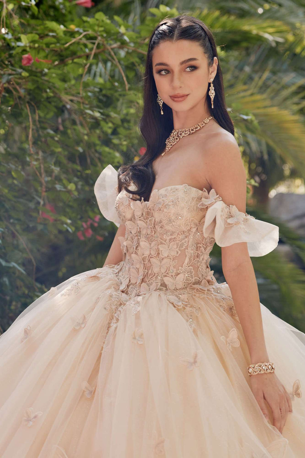 Juliet JT1448J Off the Shoulder A-Line Poofy Quinceanera Ball Gown - Luzilly Bridal & Apparel