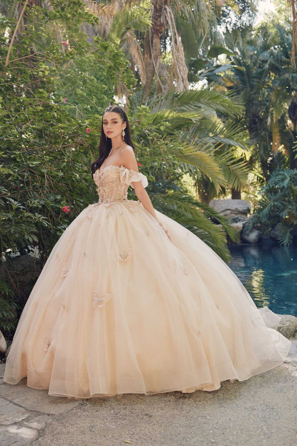 Juliet JT1448J Off the Shoulder A-Line Poofy Quinceanera Ball Gown - Luzilly Bridal & Apparel