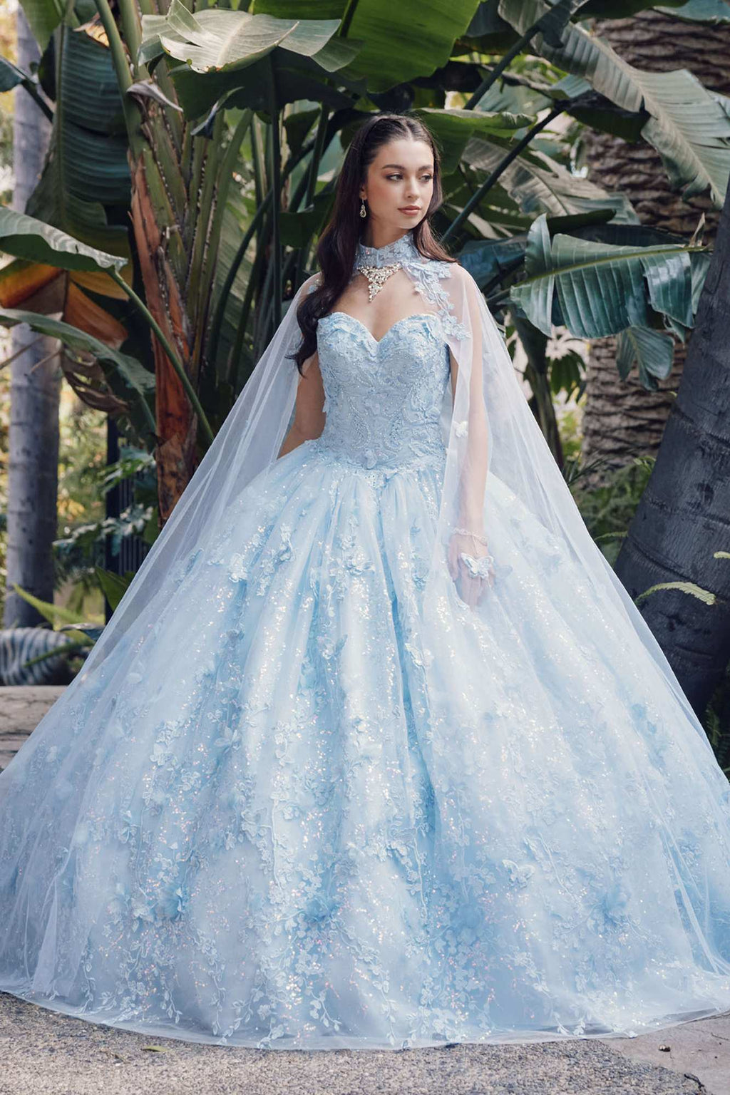 Juliet JT1449J Poofy Strapless Sweetheart Quinceanera Gown Includes Cape - Luzilly Bridal & Apparel