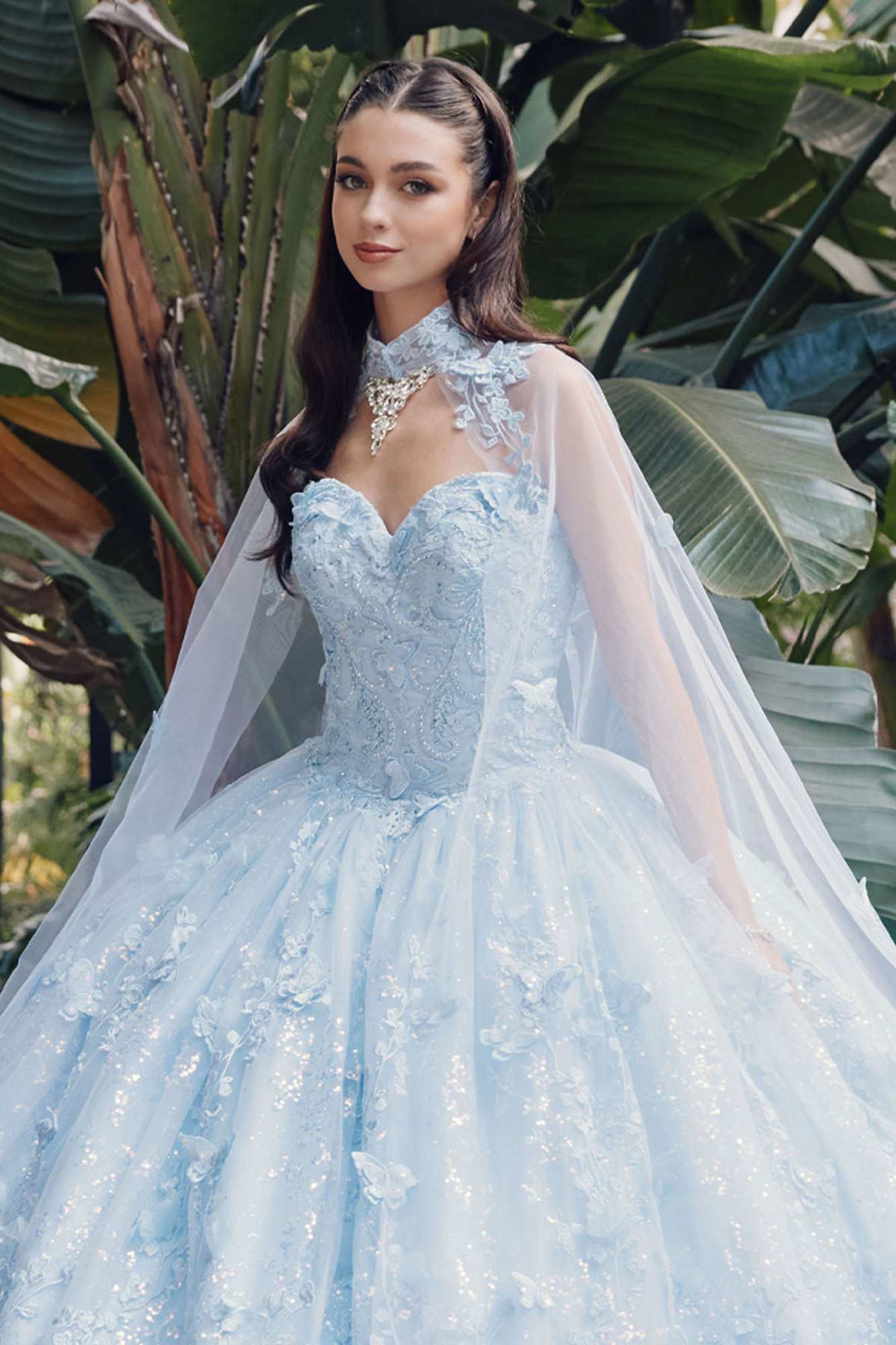 Juliet JT1449J Poofy Strapless Sweetheart Quinceanera Gown Includes Cape - Luzilly Bridal & Apparel