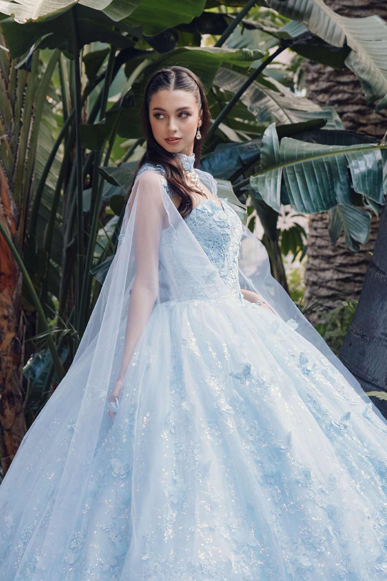 Juliet JT1449J Poofy Strapless Sweetheart Quinceanera Gown Includes Cape - Luzilly Bridal & Apparel