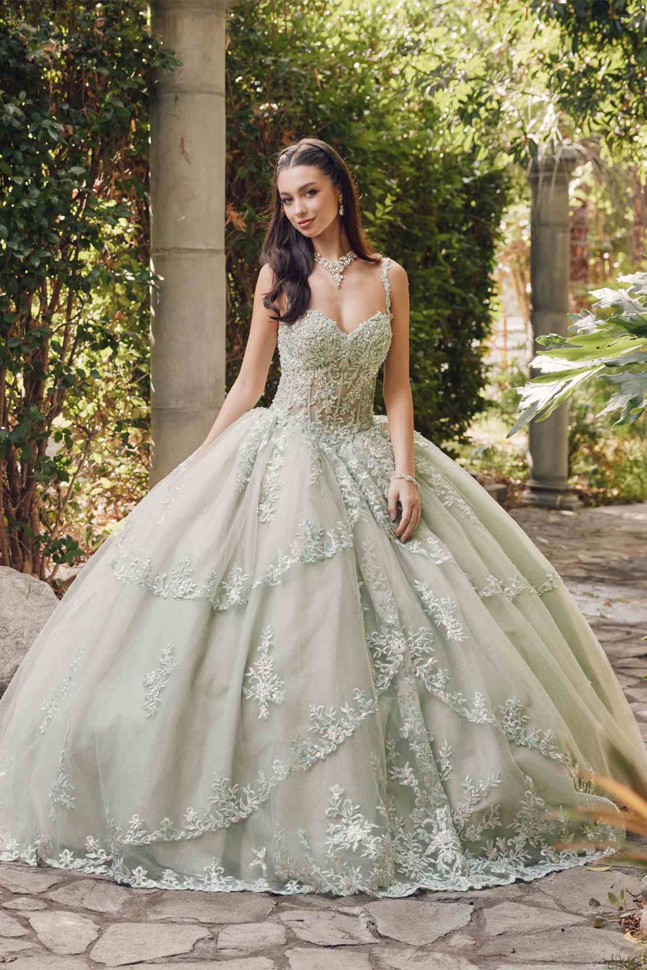 Juliet JT1450J Poofy Sweetheart Corset Boned Quinceanera Ball Gown - Luzilly Bridal & Apparel