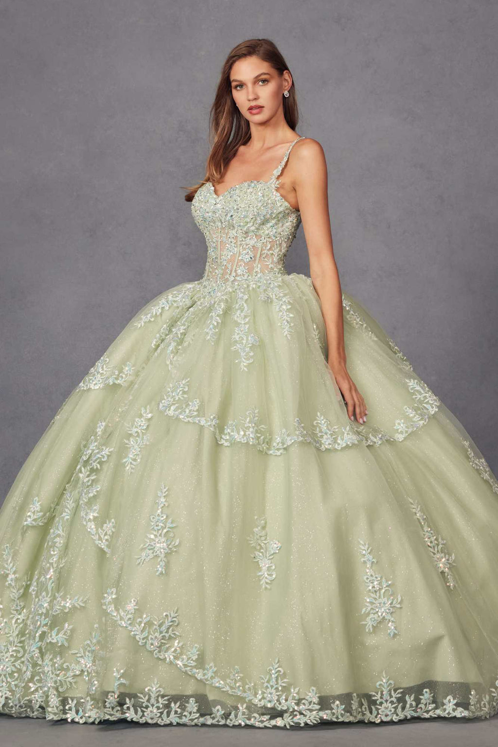 Juliet JT1450J Poofy Sweetheart Corset Boned Quinceanera Ball Gown - Luzilly Bridal & Apparel