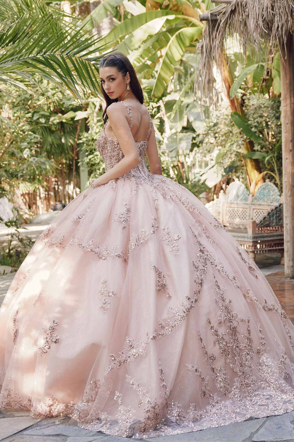 Juliet JT1450J Poofy Sweetheart Corset Boned Quinceanera Ball Gown - Luzilly Bridal & Apparel