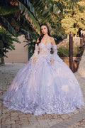 Juliet JT1459J Princess Ball Gown Strapless Bell Sleeves Quinceanera Dress - Luzilly Bridal & Apparel
