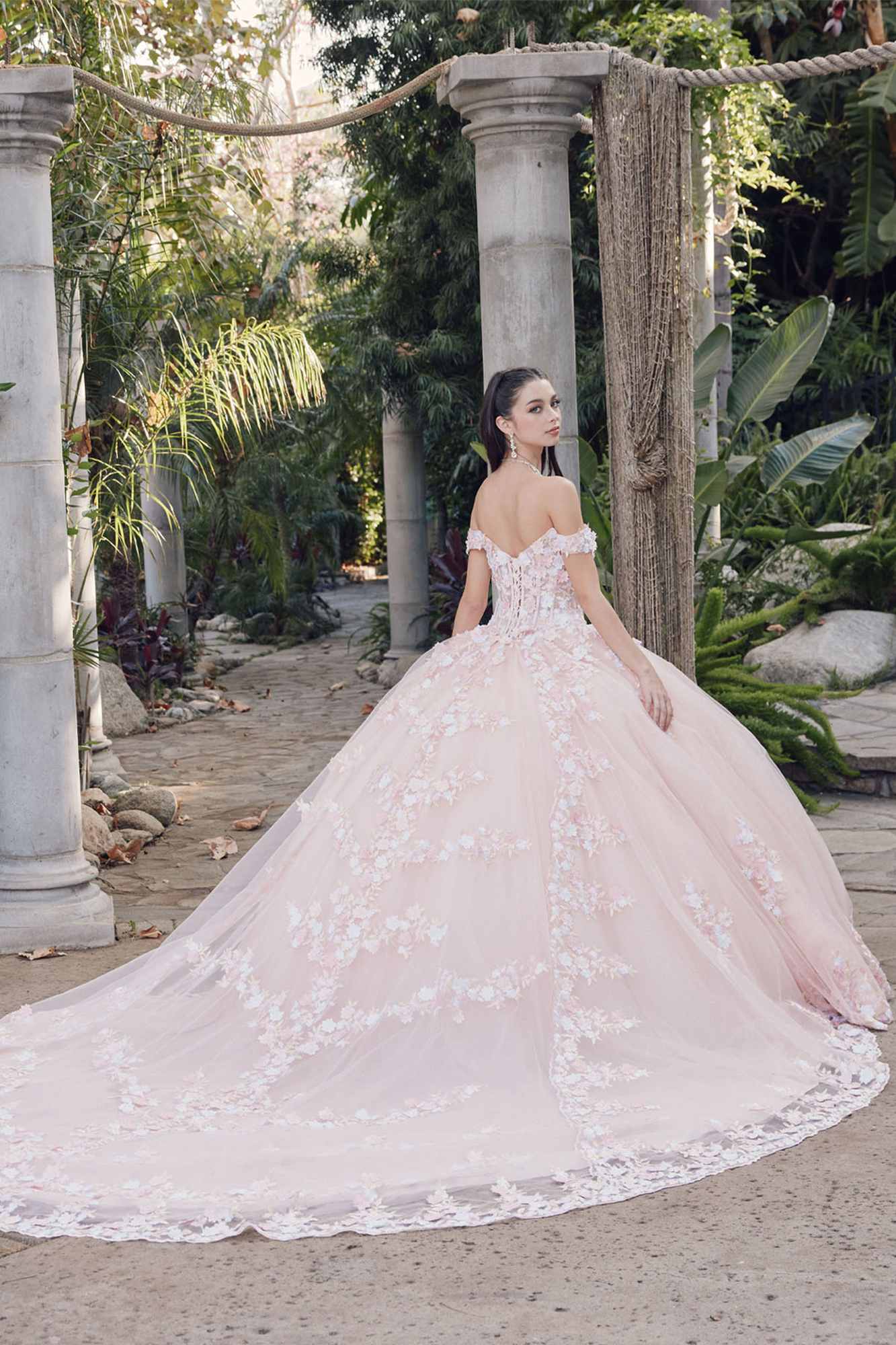 Juliet JT1460J Off the Shoulder Corset Bodice Poofy Quinceanera Gown - Luzilly Bridal & Apparel