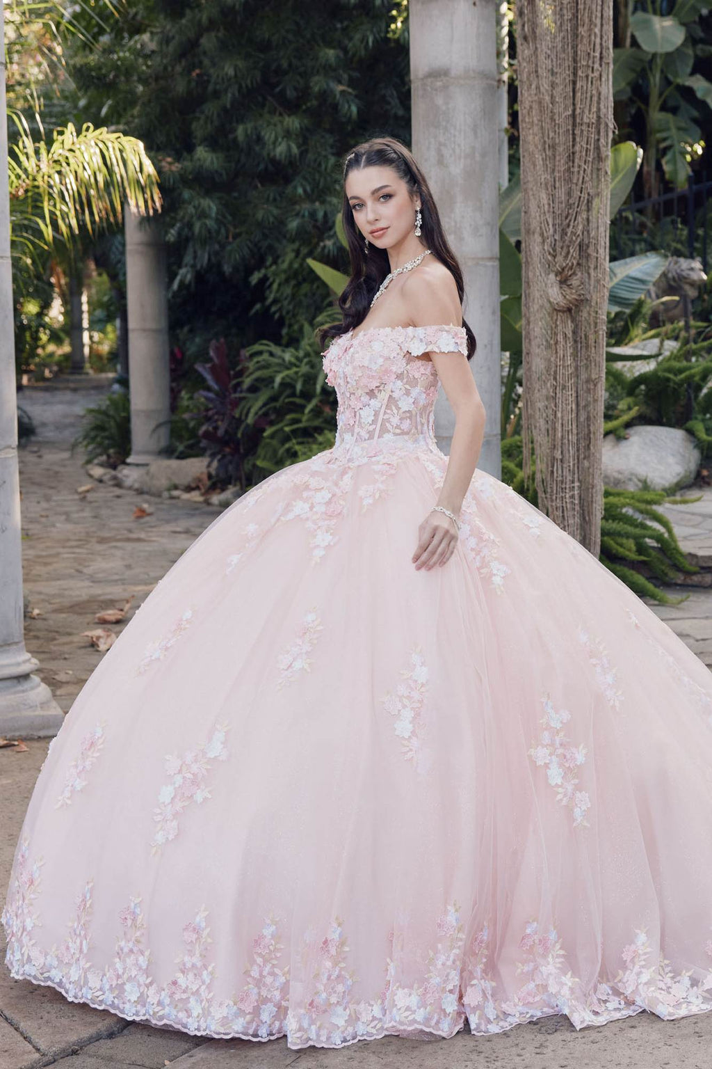 Juliet JT1460J Off the Shoulder Corset Bodice Poofy Quinceanera Gown - Luzilly Bridal & Apparel