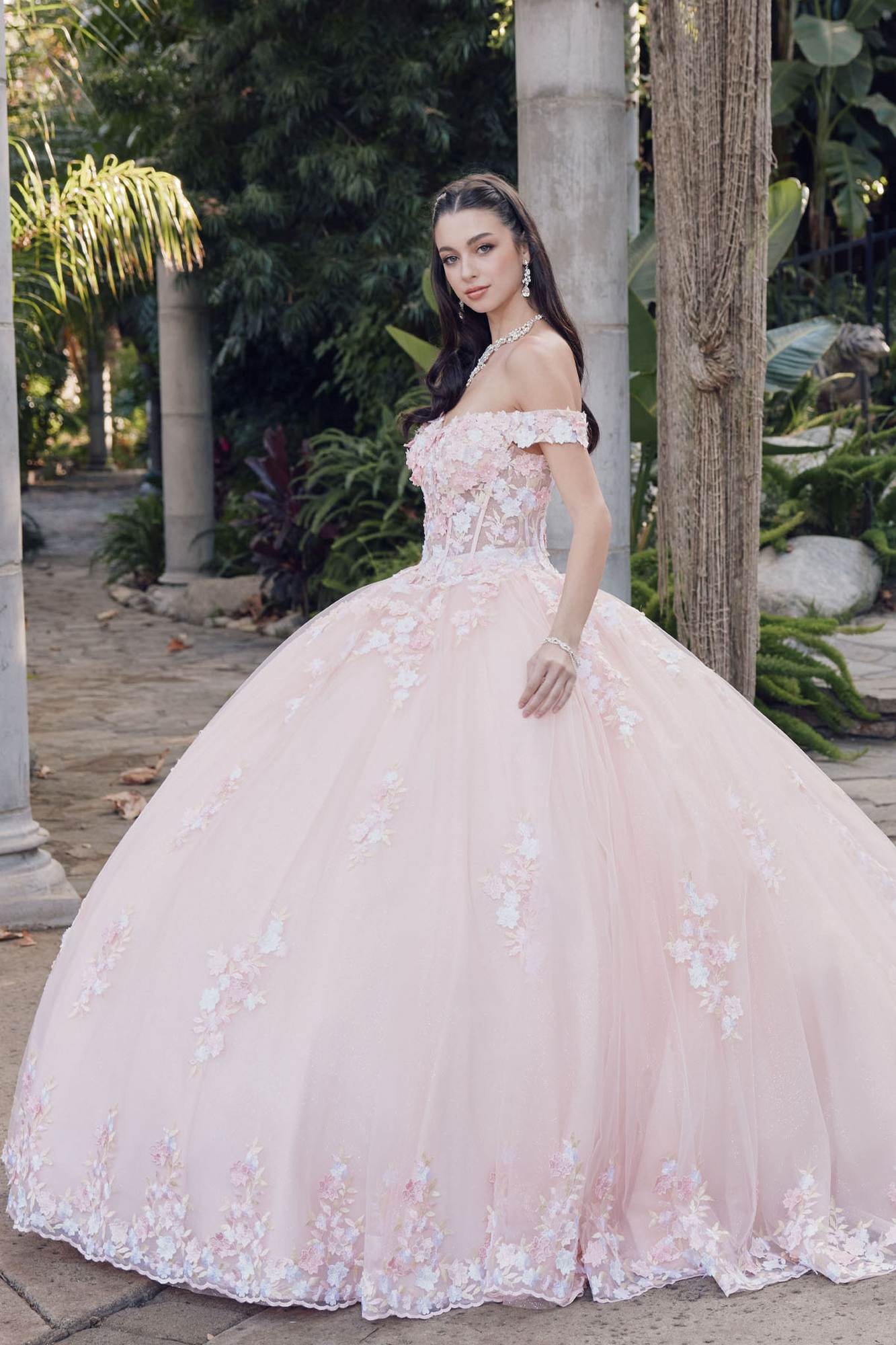 Juliet JT1460J Off the Shoulder Corset Bodice Poofy Quinceanera Gown - Luzilly Bridal & Apparel
