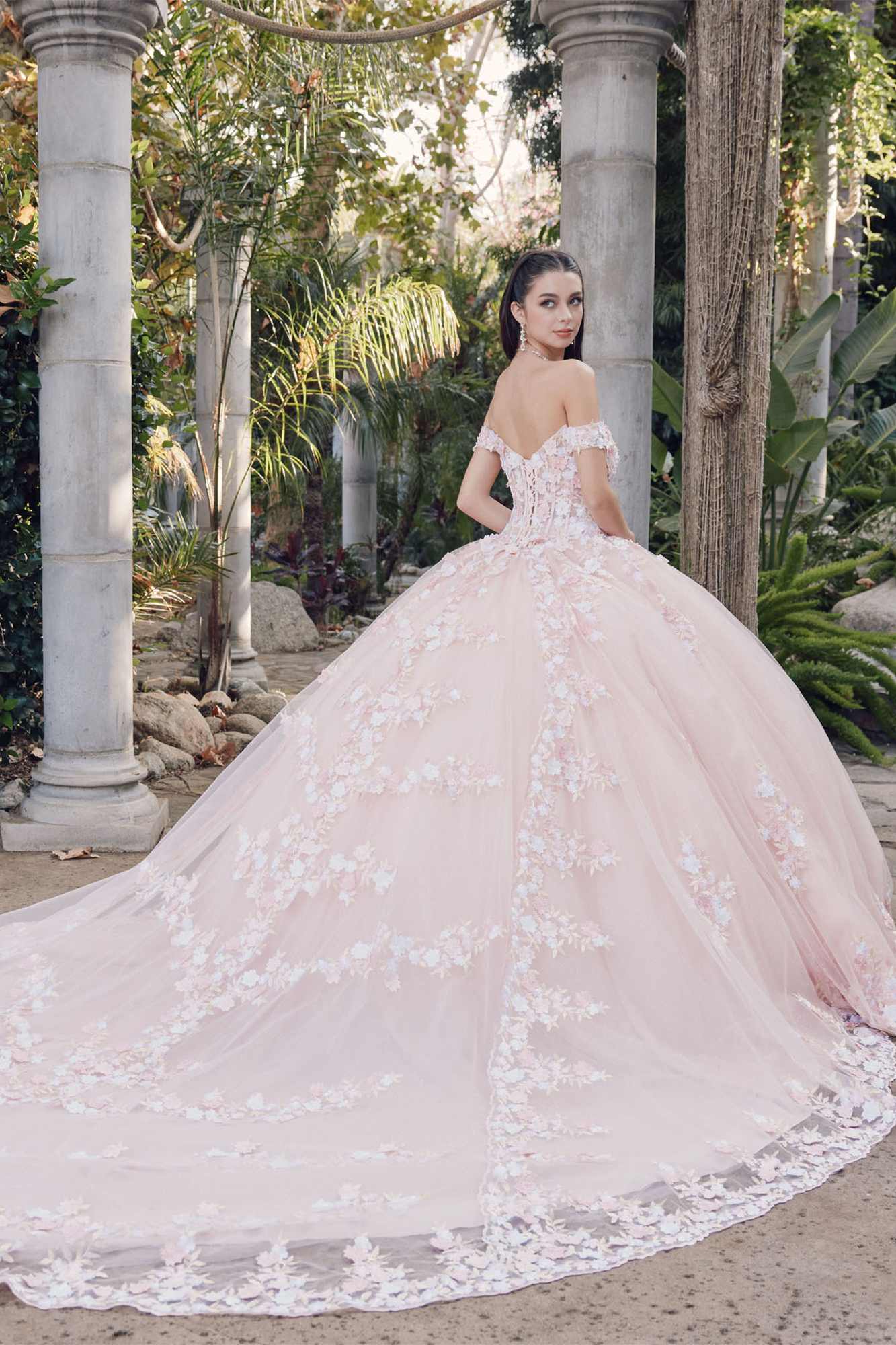 Juliet JT1460J Off the Shoulder Corset Bodice Poofy Quinceanera Gown - Luzilly Bridal & Apparel