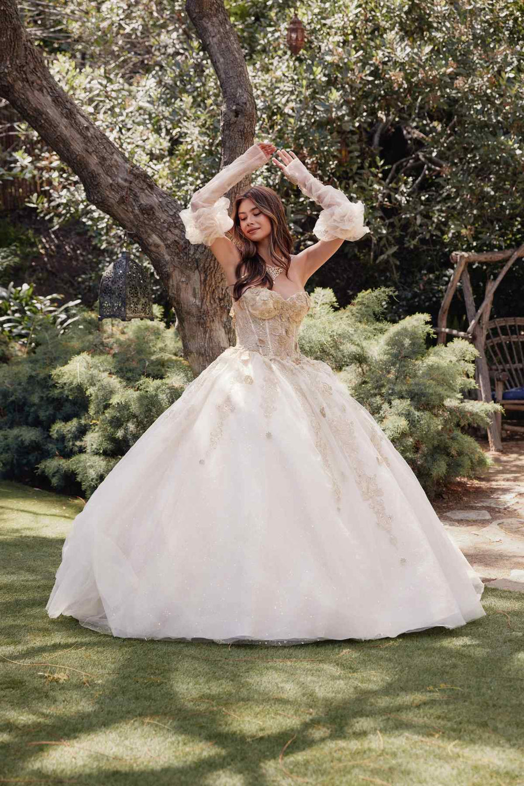 Juliet JT1465H Dress 3d Flowers Applique Puff Sleeve Quinceanera Dress - Luzilly Bridal & Apparel