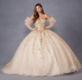 Juliet JT1465H Dress 3d Flowers Applique Puff Sleeve Quinceanera Dress - Luzilly Bridal & Apparel