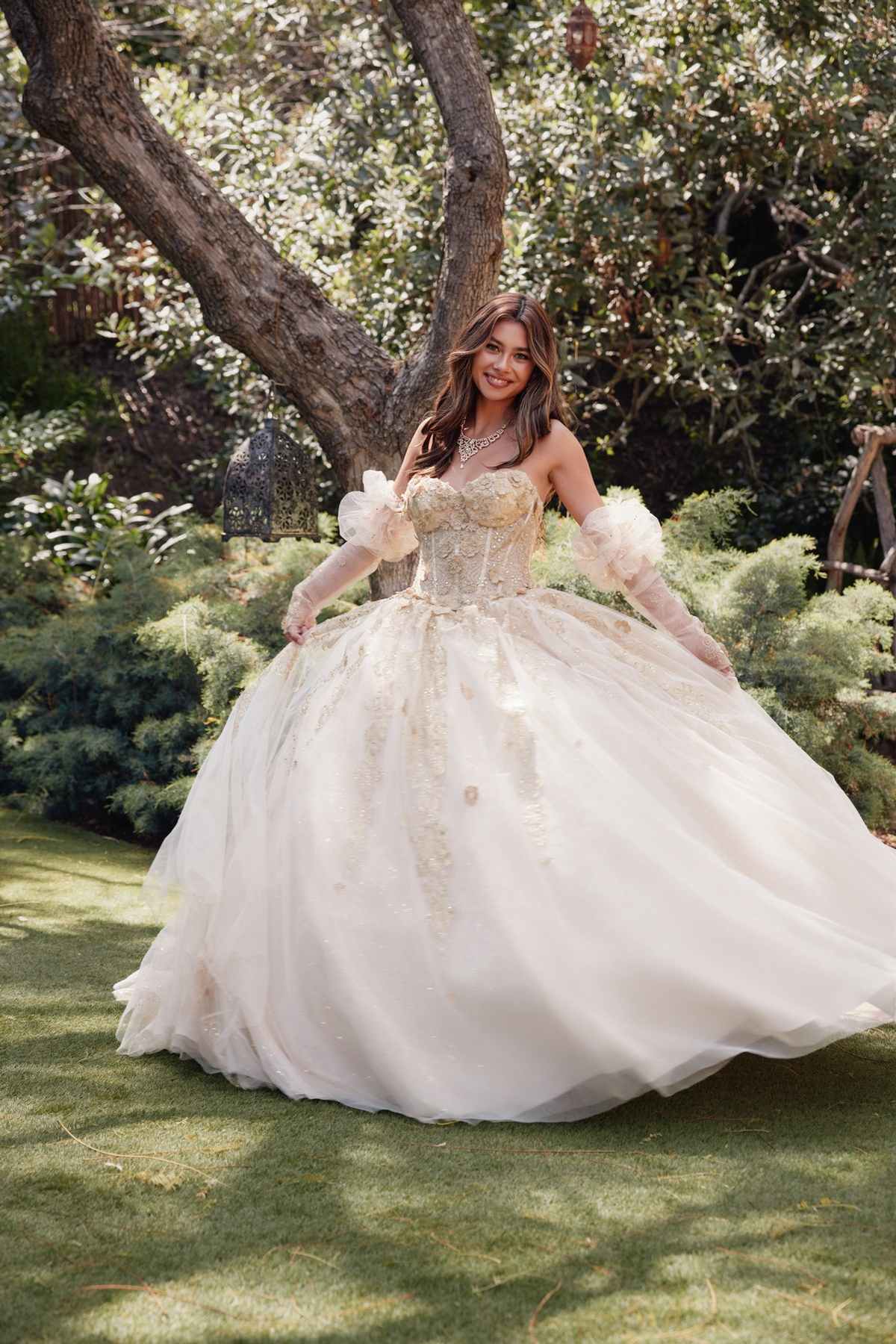 Juliet JT1465H Dress 3d Flowers Applique Puff Sleeve Quinceanera Dress - Luzilly Bridal & Apparel