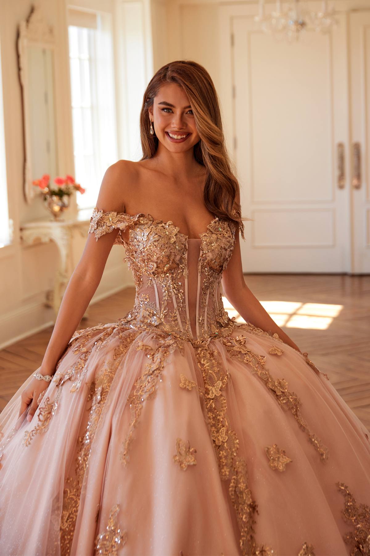 Juliet JT1485J Off the Shoulder Cinderella Quinceanera Ball Gown - Luzilly Bridal & Apparel